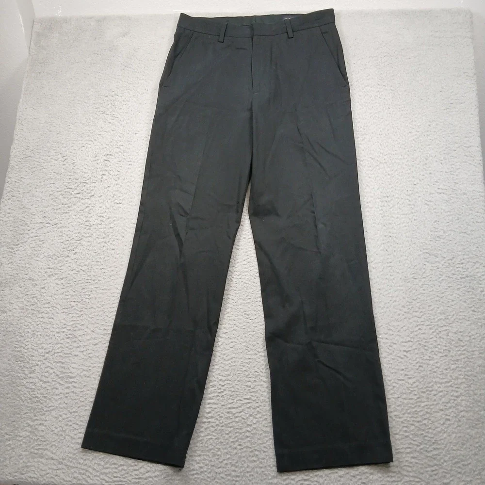 Banana Republic Dawson‎ Pants Mens 33x34 Black Cotton Flat Front